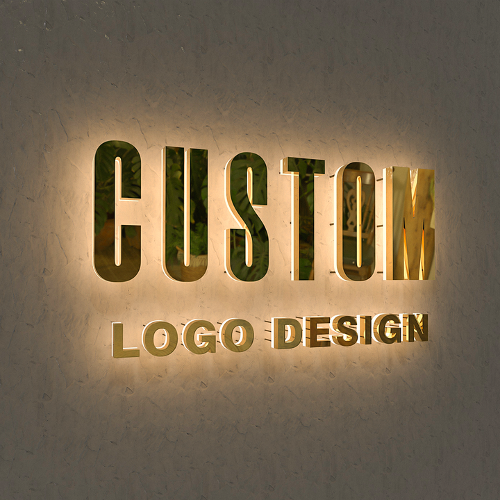 Custom led stainless steel backlit signboard for shop