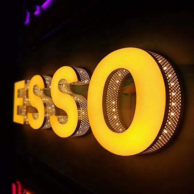 Custom outdoor led stainless steel letter sign for store
