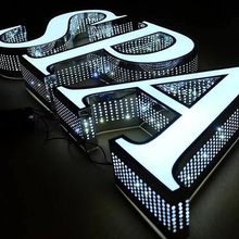 Custom outdoor led stainless steel letter sign for store