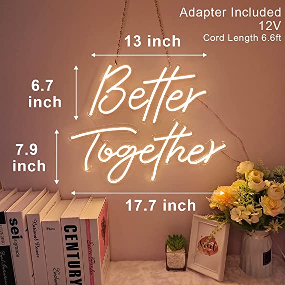 Customized Better together neon lights sign for wedding party