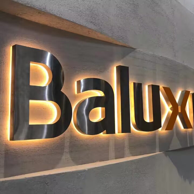 Custom led stainless steel backlit signboard for shop