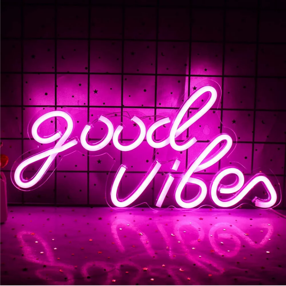Customized good vibes neon sign for party decoration