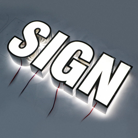 Custom outdoor led stainless steel channel sign for business
