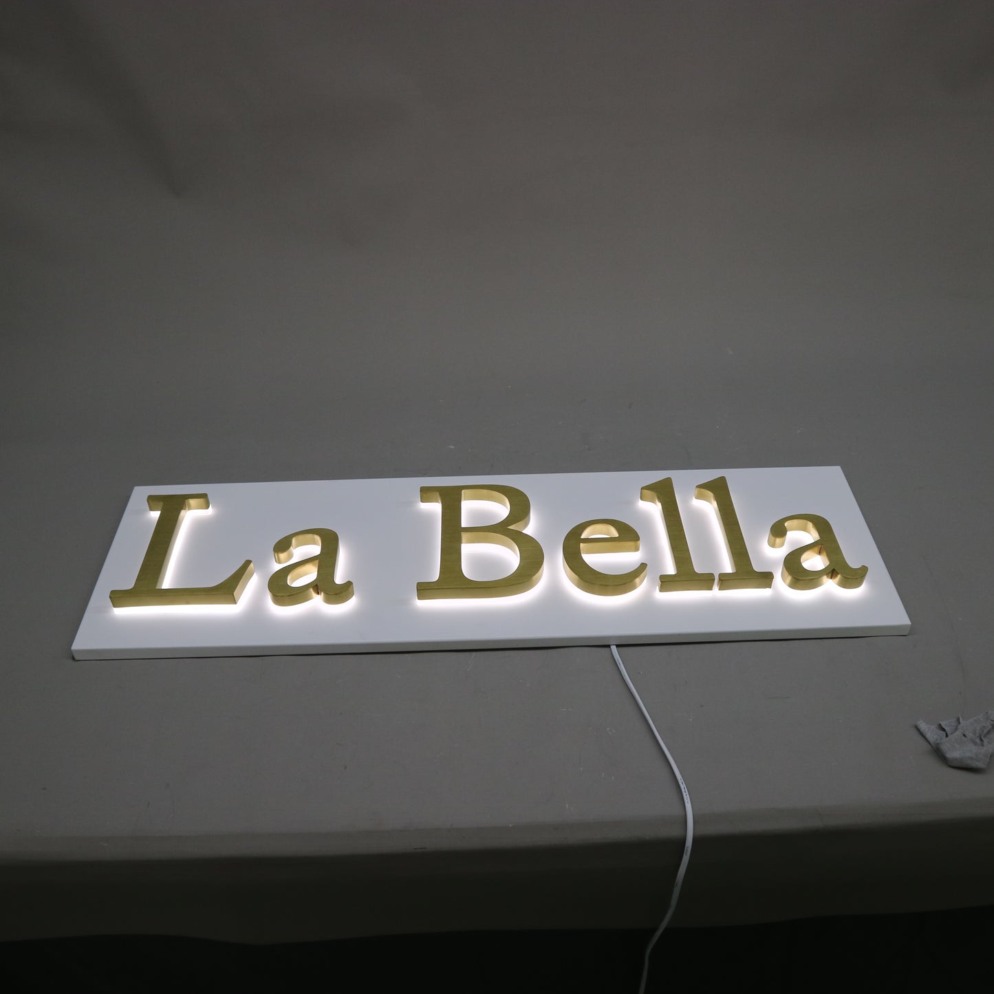 Custom led stainless steel backlit letter sign for comapany