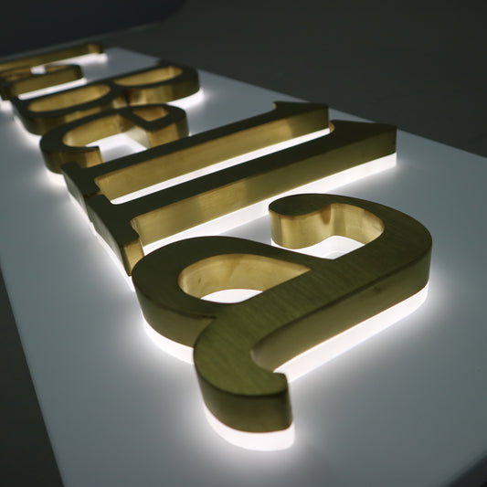Custom led stainless steel backlit letter sign for comapany