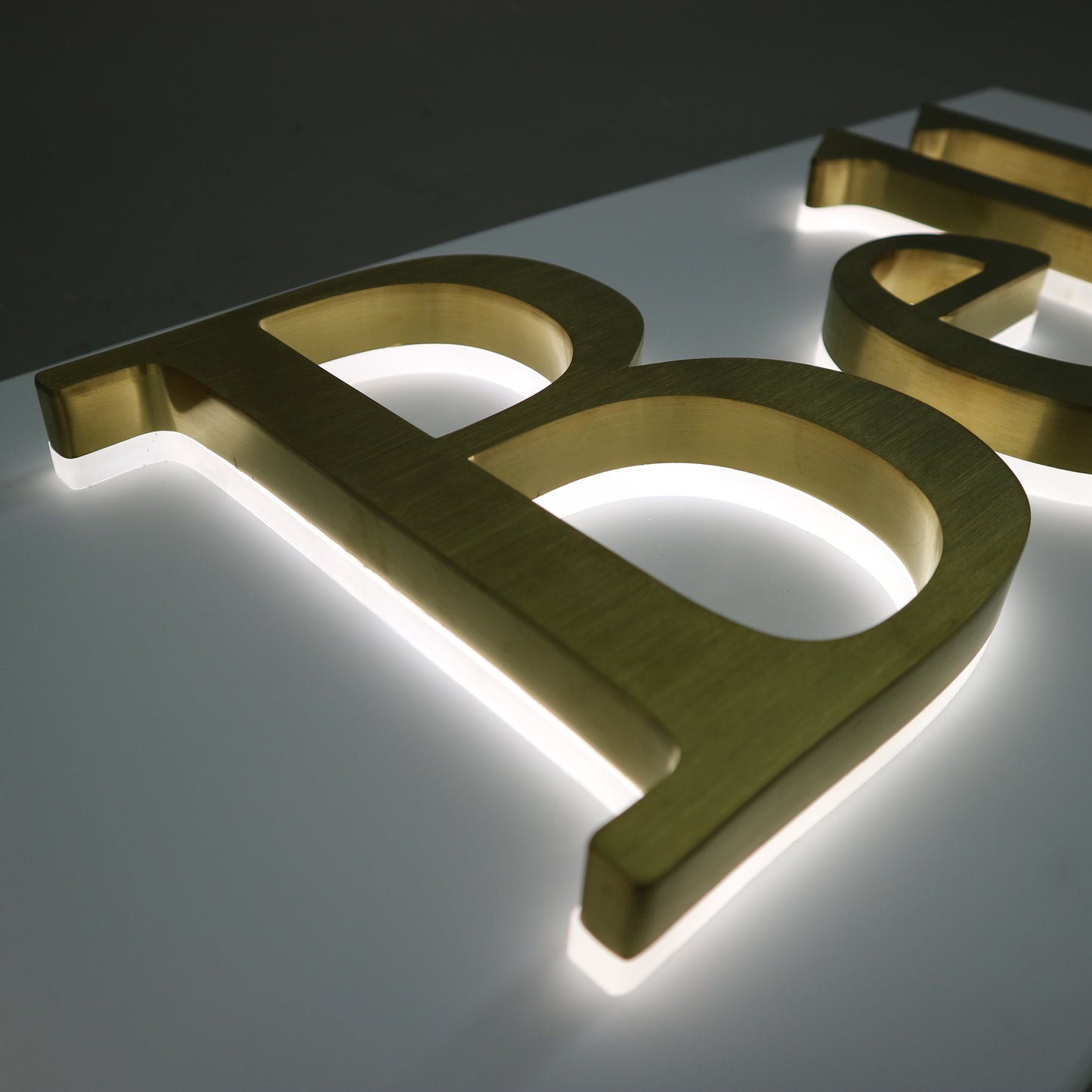 Custom led stainless steel backlit letter sign for comapany