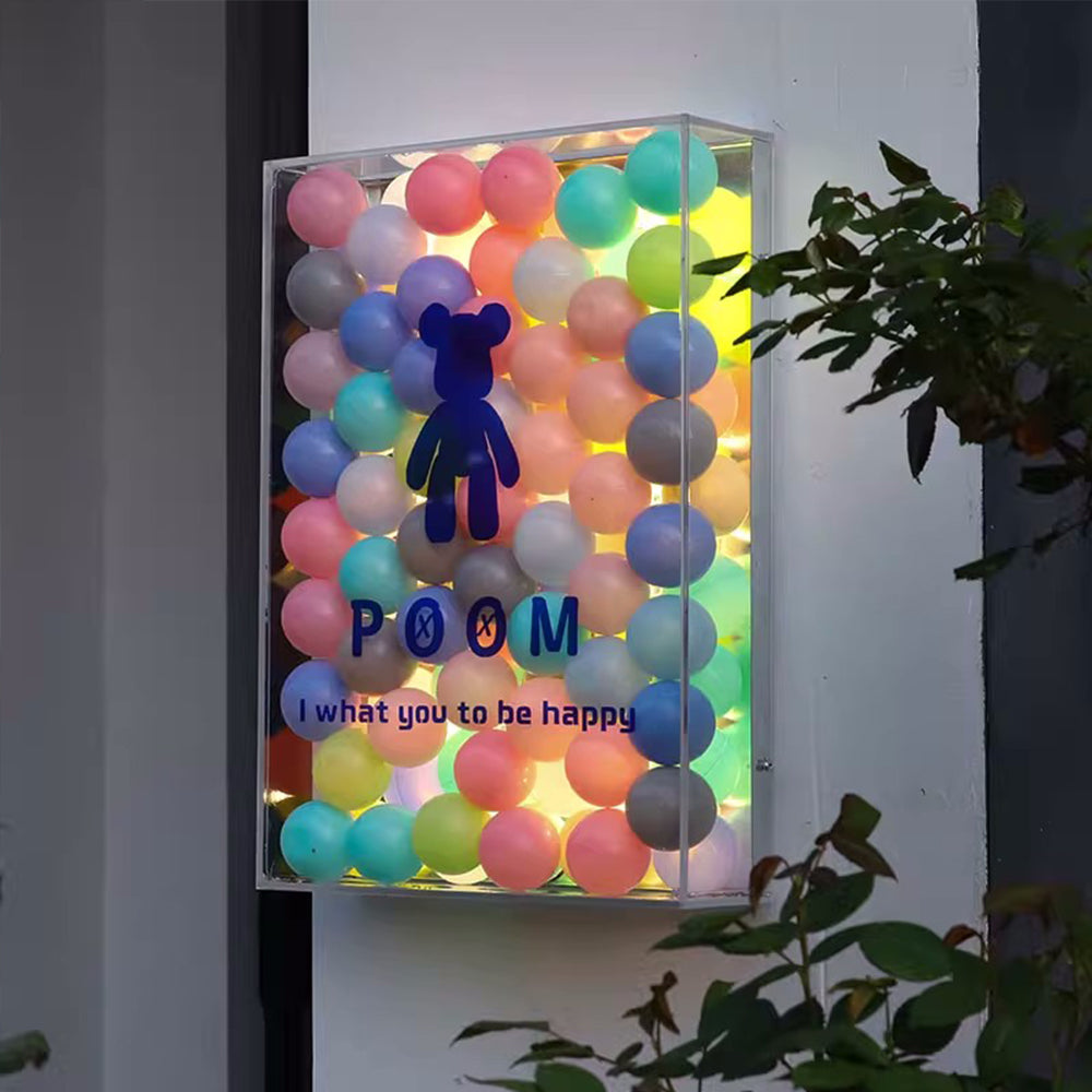 Custom Ocean Ball Transparent Acrylic Light Box Signage For Wall Decoration