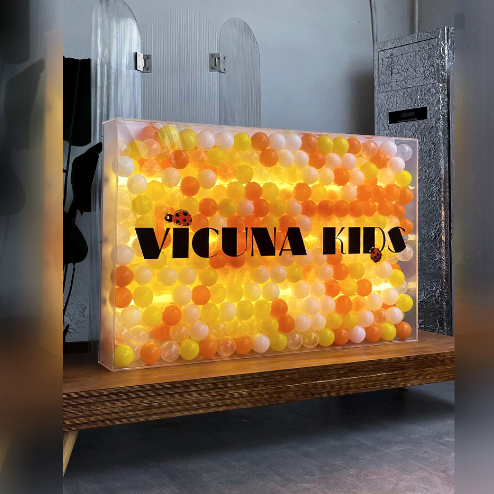 Custom Ocean Ball Transparent Acrylic Light Box Signage For Wall Decoration