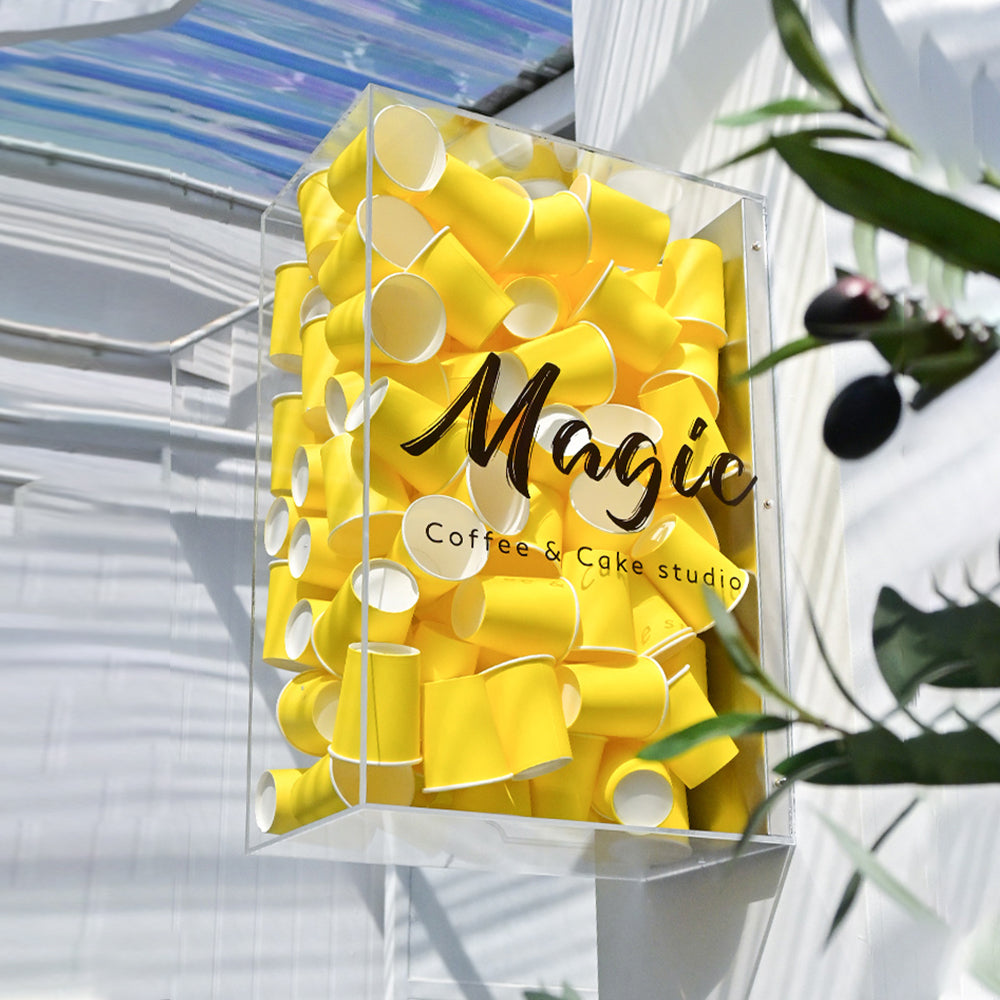 Paper Cup Clear Acrylic Light Box For Store Shop