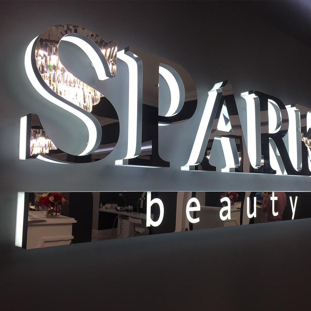 Customized 3d Stainless Backlit Led Sign for Store Office Restaurant Business