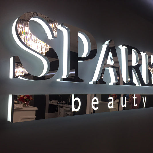 Customized 3d Stainless Backlit Led Sign for Store Office Restaurant Business