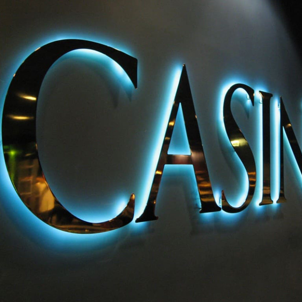 Customized 3d Stainless Backlit Led Sign for Store Office Restaurant Business