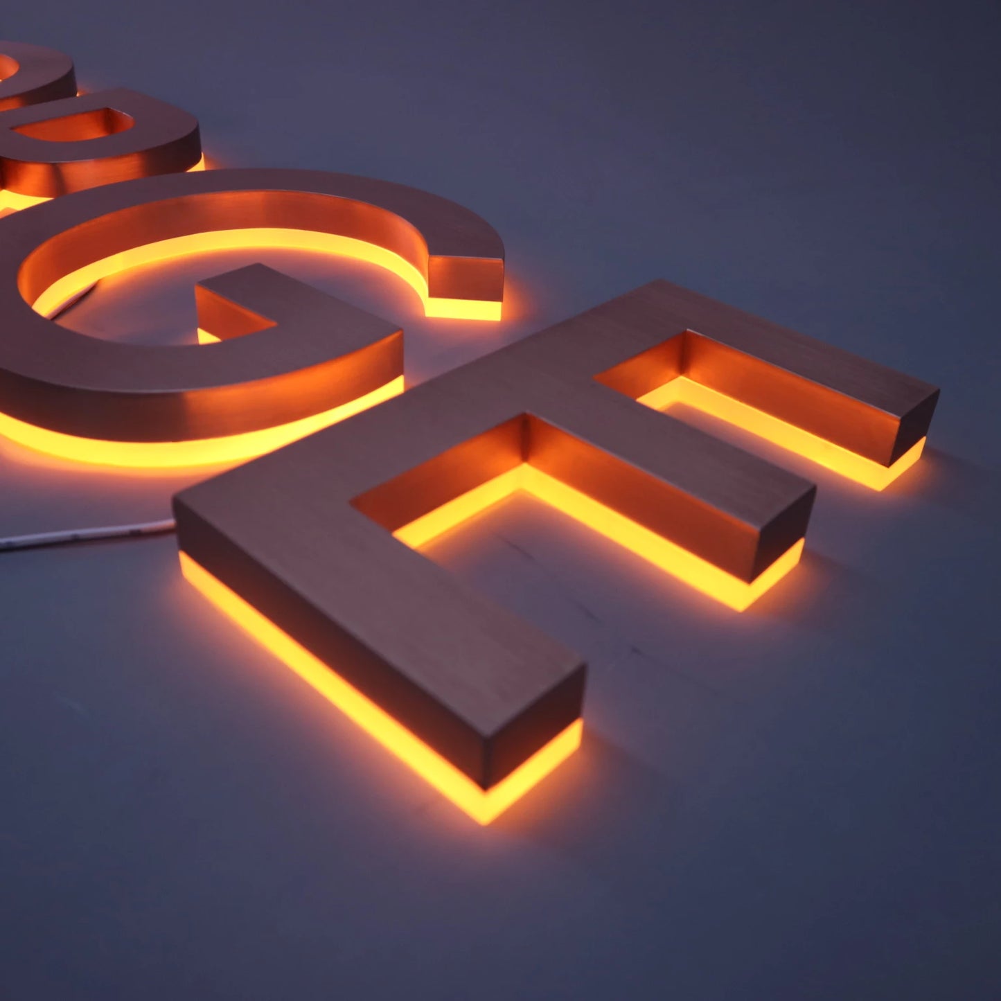 Customized 3d Led Brass Metal Channel Letter Sign for Shop Hotel Office