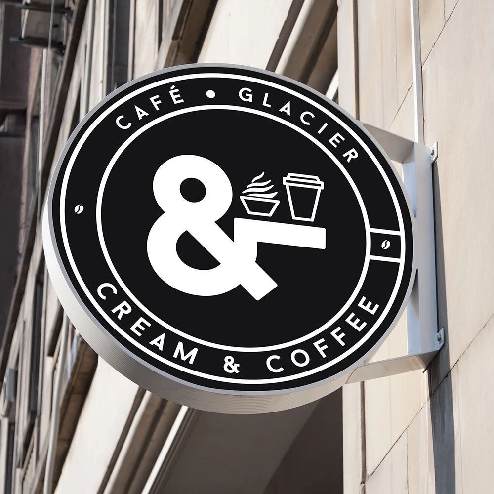 Customized Advertising Round Light Box Sign Wholesale for Business Restaurant