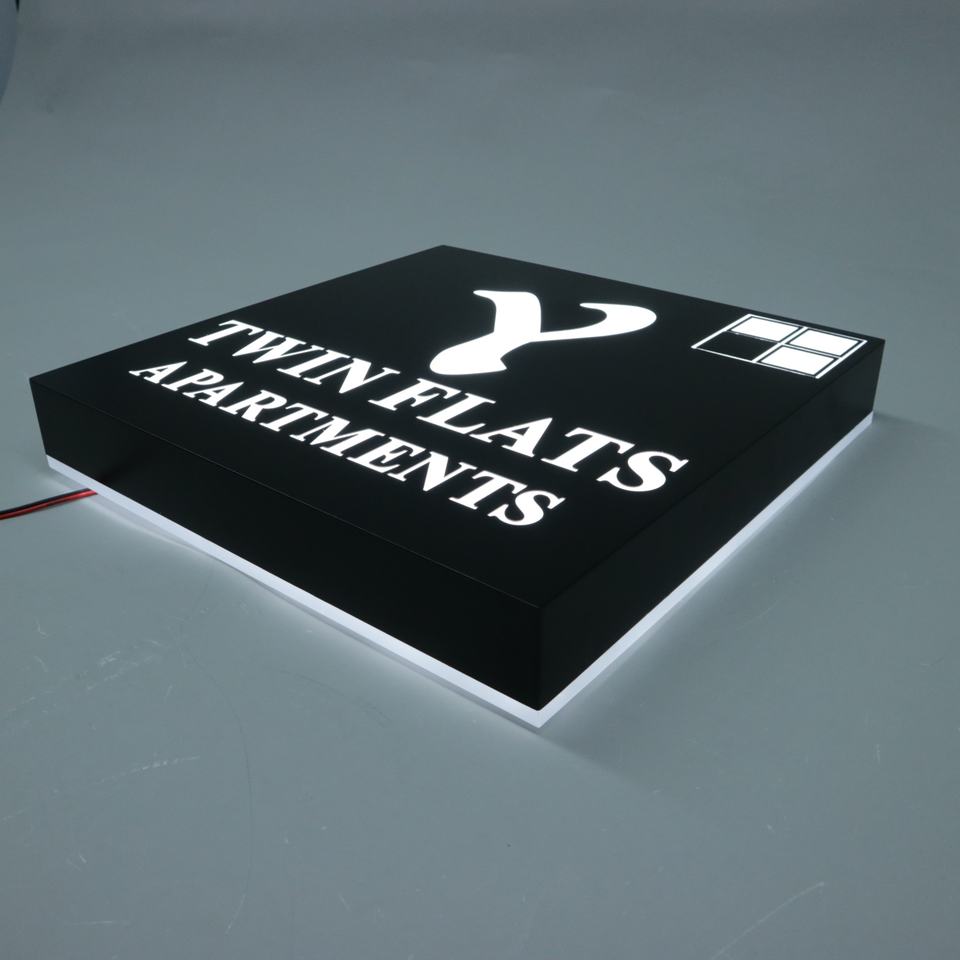 Customized Outdoor Wall 3d Square Acrylic Light Box for Shop Store