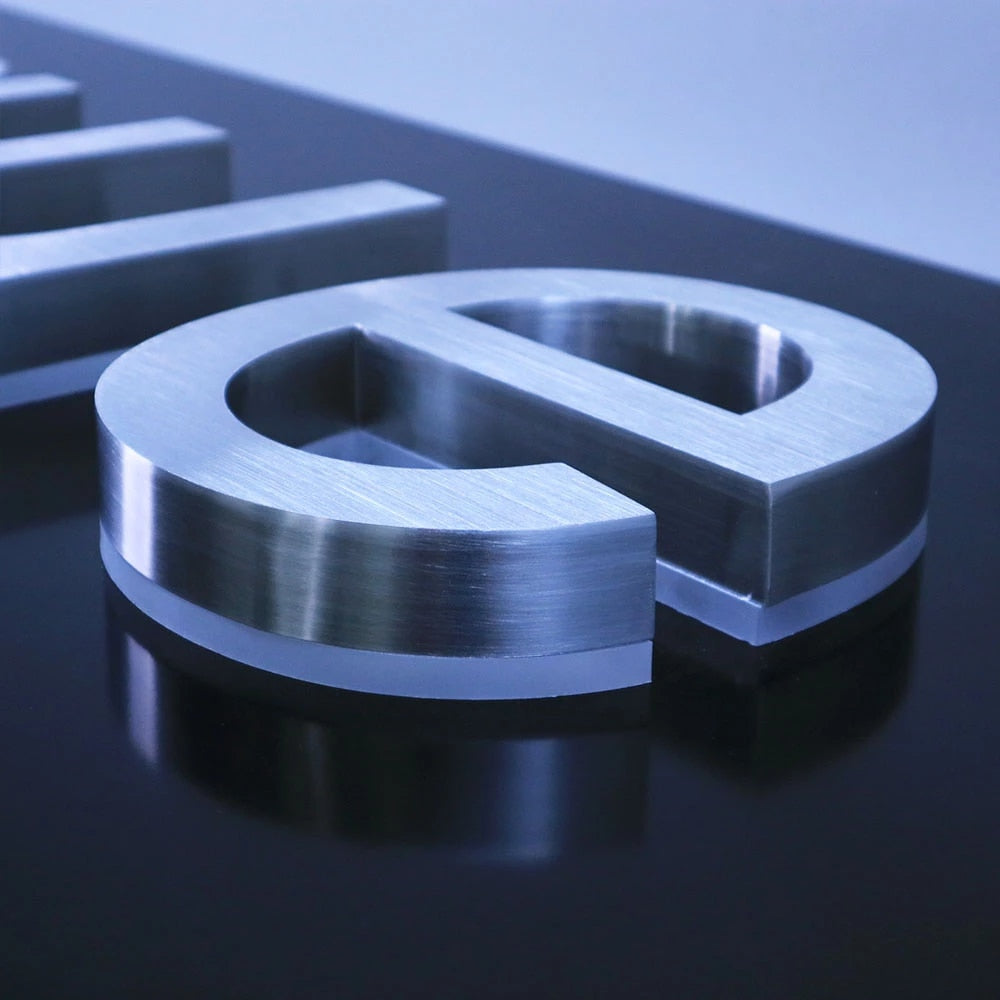 Customized 3d Led Brass Metal Channel Letter Sign for Shop Hotel Office