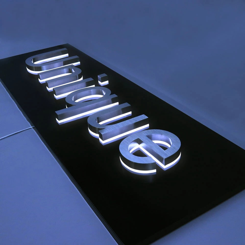 Customized 3d Led Brass Metal Channel Letter Sign for Shop Hotel Office