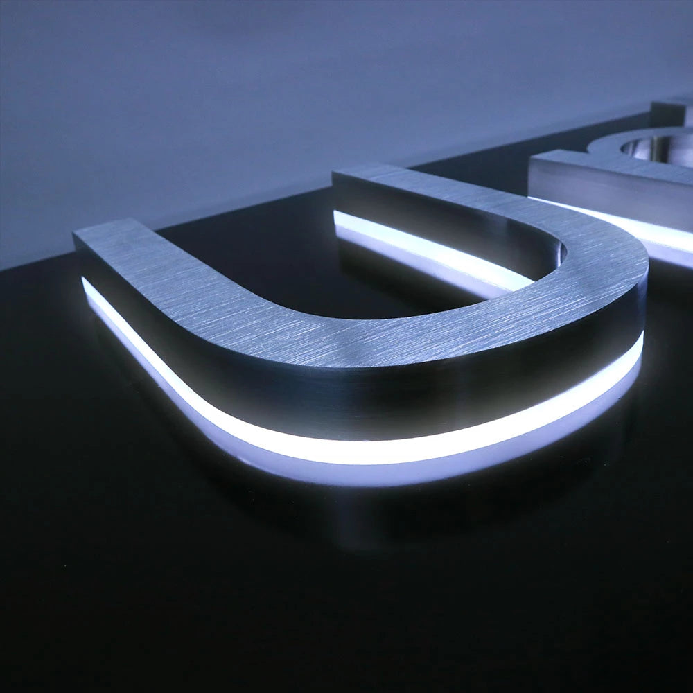 Customized 3d Led Brass Metal Channel Letter Sign for Shop Hotel Office