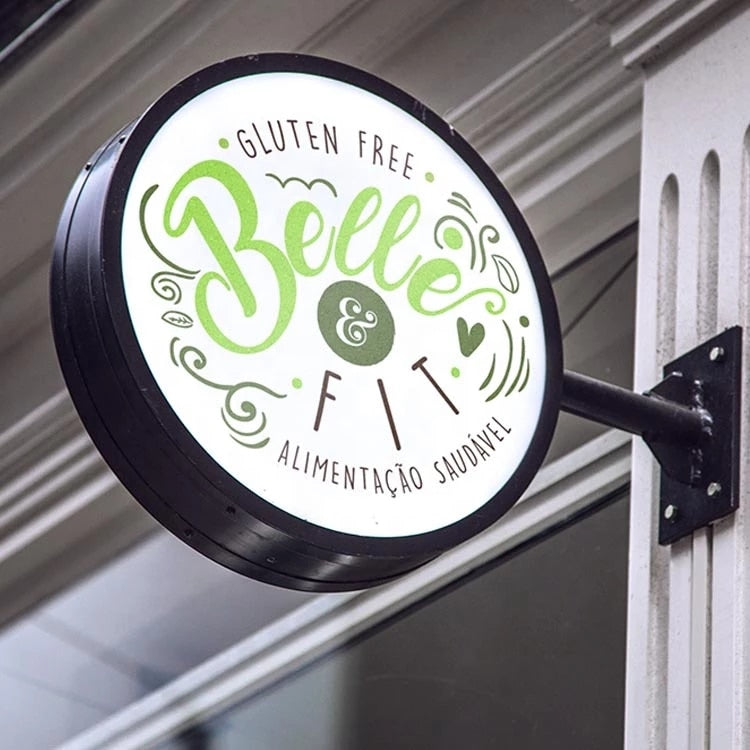 Customized Advertising Round Light Box Sign Wholesale for Business Restaurant